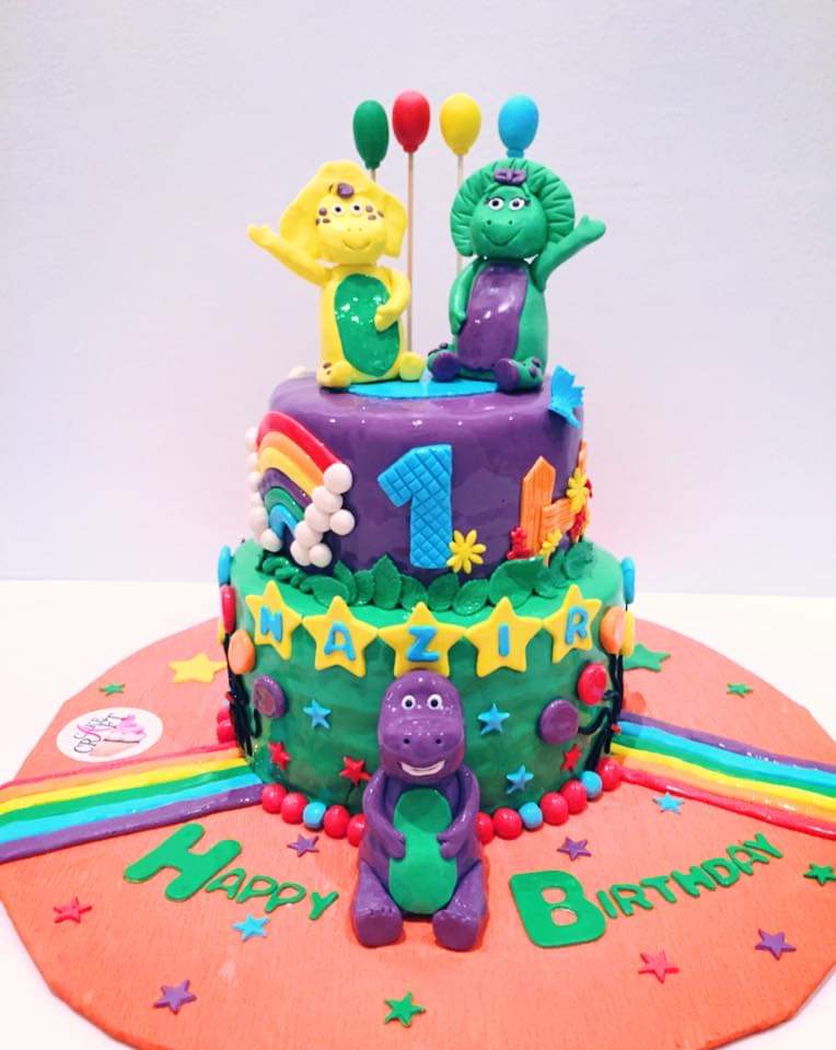 Barney Birthday Cake Topper Set Barney the Big Purple Dinosaur and B.J.  **NEW** | eBay
